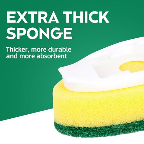 Image of Non-Scratch Dish Wand Sponge Refills, Zero-Scratch Replacement Heads for Dish Wand, Scratch-Free Dishwand Refills, Non-Scratching Scrubber Pads for Soap Dispensing Handle, Safe for Nonstick Cookware