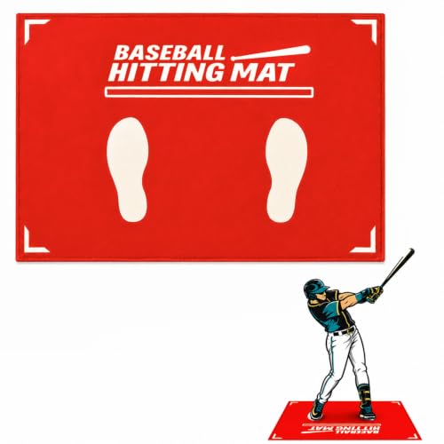 Baseball Hitting Mat, Indoor Outdoor Portable Batting Stance Mat