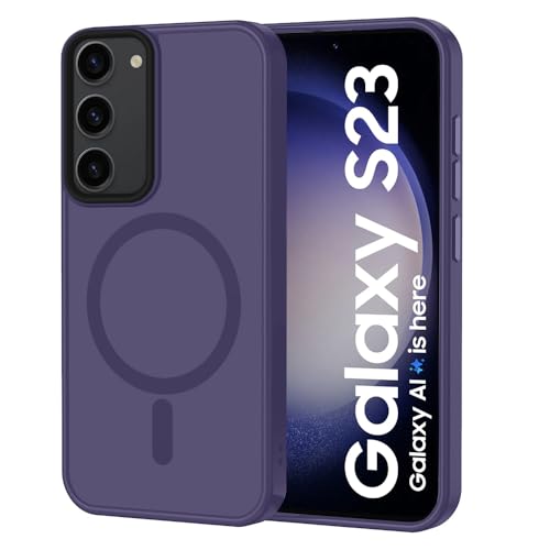 Image of SIZUKA Samsung S23 Magsafe Hard Back Case | Matte Design & 360 Protection | Military-Grade Samsung S23 Cover | Strong Magnet Back - Purple