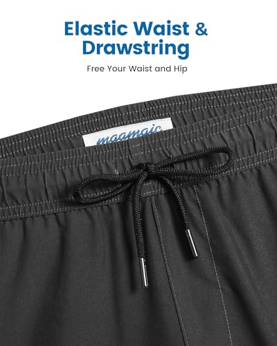 Image of maamgic 5inch Mens Swimming Trunks with Compression Liner 2-in-1 Swim Trunks Stretch Quick Dry Swim Shorts Zipper Pockets