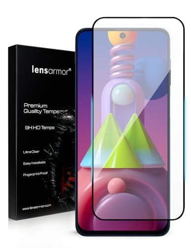 Image of Lensarmor Compatible with Samsung Galaxy M51 Screen Protector (1 Pack) - Premium 9H Tempered Glass, Military-Grade Protection, HD Clear Display, Anti-Fingerprint & Case-Friendly Fit