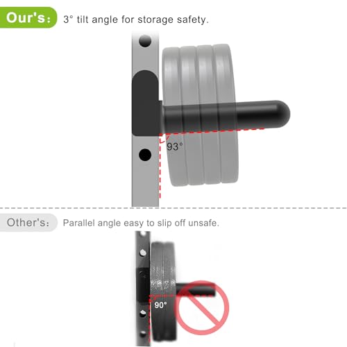 Image of Kipika Weight Plate Holder for 2x2 and 3x3 Power Rack - Attachment for Storage - Fits Standard 1-inch or Olympic 2-inch Plates - Set of 2