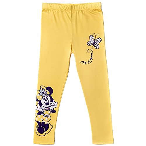 Disney Minnie Mouse Big Girls 3 Pack Leggings Yellow/Grey/Navy 10-12 #TOP2