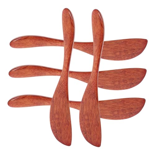 SOLUSTRE 5pcs Wooden Butter Knife Spreaders Cheese Spreader Bread Knife Face Mask Stick for Sandwich Jam Condiment