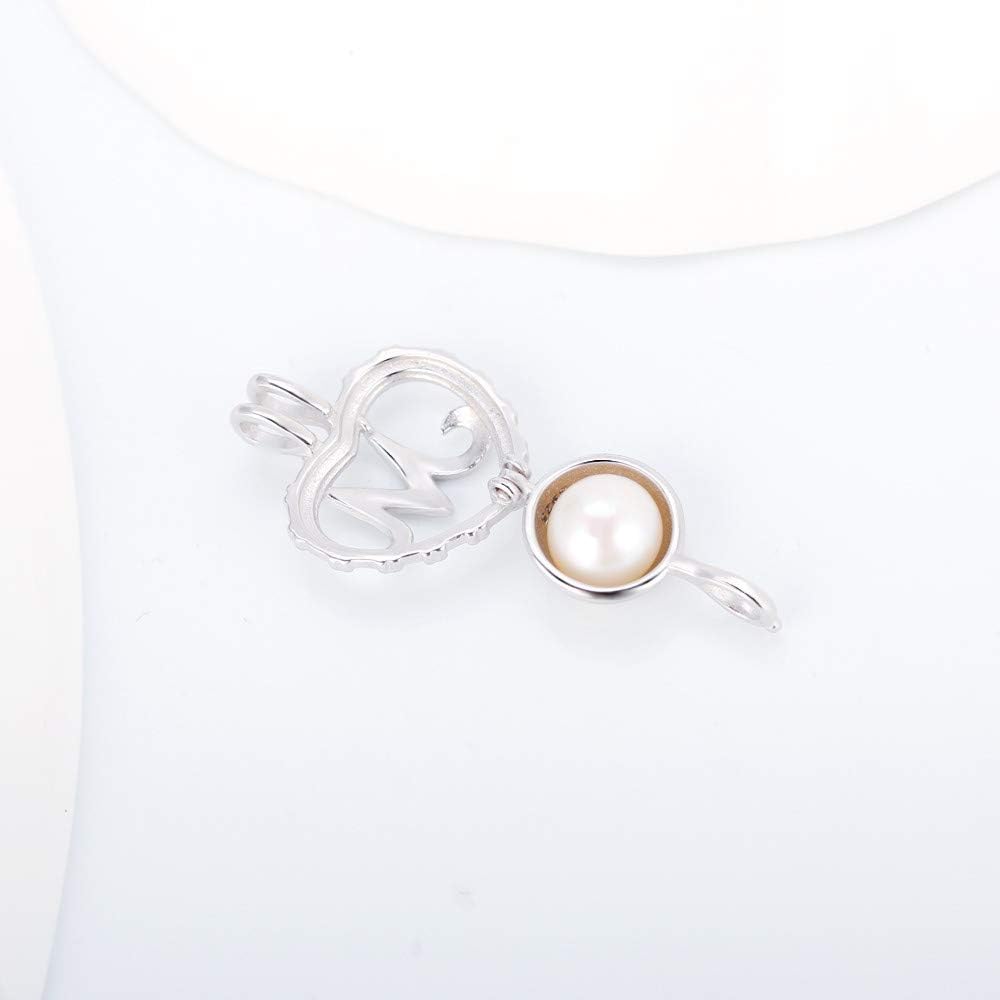 925 Sterling Silver Initital M Cage Pendants Crafting Charm for DIY Necklace Bracelet Jewelry Making - Image 4