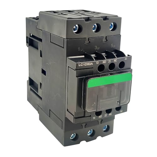 LNKWEL LC1D50AG7 Non-Reversing Contactor 50A 3-Pole 120VAC Coil 1NO 1NC 50/60Hz