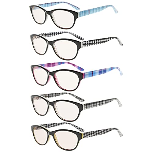 Image of Eyekepper 5 Pack Computer Reading Glasses Cat Eye Blue Light Blocking Readers +1.00
