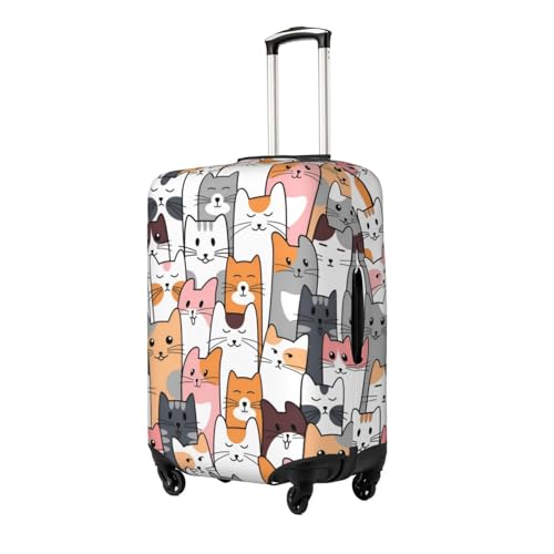 Cute Cat Expression Travel Luggage Cover Fits 18-32 Inch Luggage, Stretchy Suitcase Cover Protector with Concealed Zipper for Wheeled Suitcase Travel Accessories2