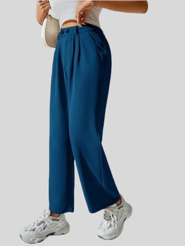 Image of Elendra Women Lycra - Bootcut Trousers Pant Wide Leg