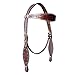 HILASON Western Horse Headstall Genuine American Leather Barb Wire Rough Out Dark Brown | Bridle