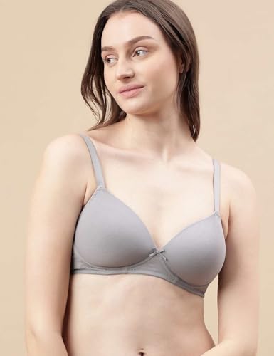 Image of Marks and Spencer Womens Cotton Mix Plain Sweetheart Neck Bra T33 3208K 34 DD Mercury