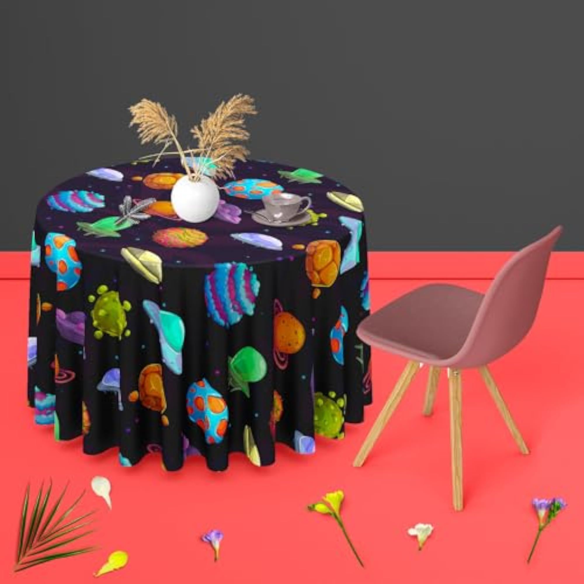 UFOs & Planets Table Cloth Cover for Dining & Center Table