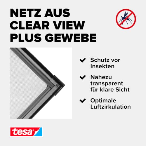 tesa INSECT STOP Aluminium Rahmen Fliegengitter für Türen 120 cm x 240 cm – Ansicht 6