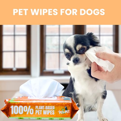 PET N PET 100% Plant Based Dog Wipes for Paws and Butt, 100 Counts Hypoallergenic Unscented Dog Pet Wipes, 8" x 8" - Image 6