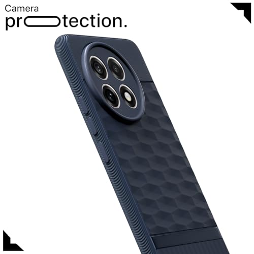Image of Pikkme Back Cover for OnePlus 13R 5G Camera Protection 3D Hexa Cube Design Silicone Protective Bumper Case (Blue)