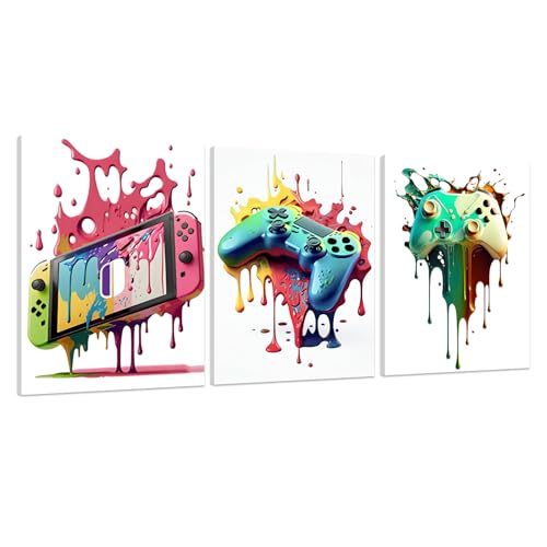 Kepuarm 3Pcs Poster Gamer Cuadros Decoración de Pared Videojuegos Póster de Gaming Decoracion para Juegos,Póster de videojuegos, decoración de habitación infantil, lienzo de juegos (Juego)