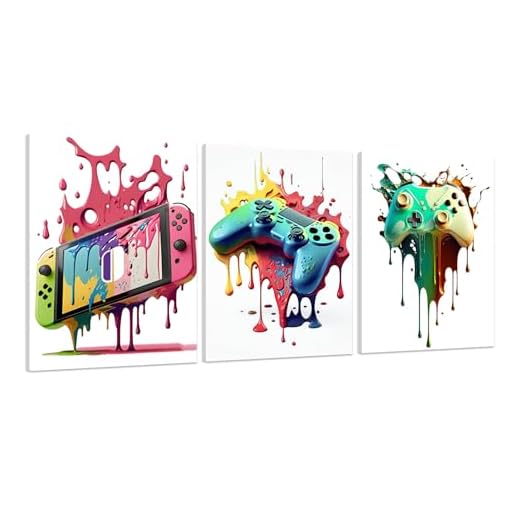 Kepuarm 3Pcs Poster Gamer Cuadros Decoración de Pared Videojuegos Póster de Gaming Decoracion para Juegos,Póster de videojuegos, decoración de habitación infantil, lienzo de juegos (Juego)