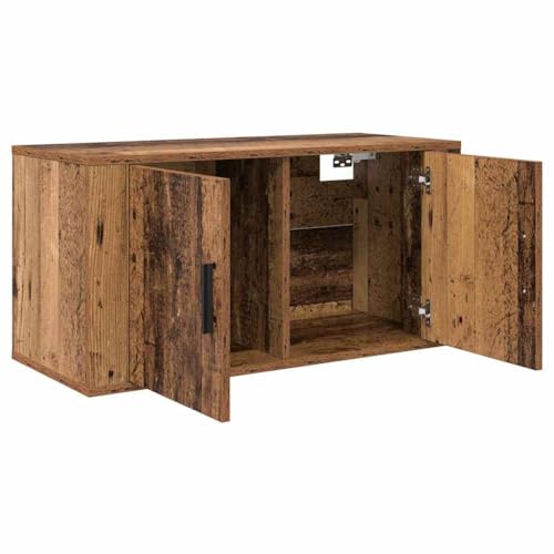 vidaXL Mueble para TV montado en la Pared Madera Vieja, Armario rústico de Pared, Mueble Resistente, Unidad Rectangular, Organizador de Sala, solución para Medios