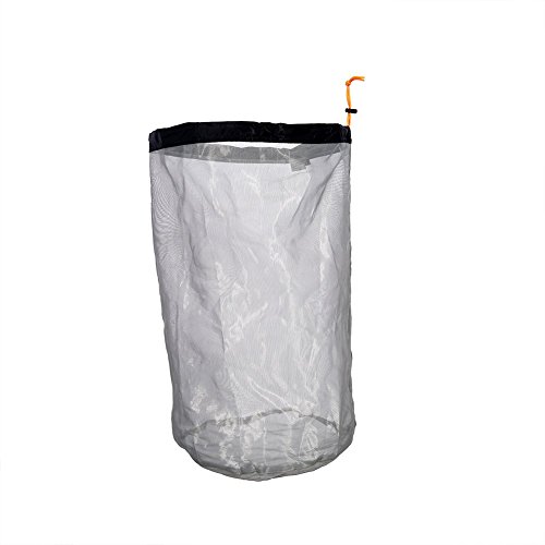 VGEBY Mesh Stuff Sack, Nylon Mesh Stuff Storage Sack Drawstring Mesh Camping Sack for Camping Hiking(XXL-Black)