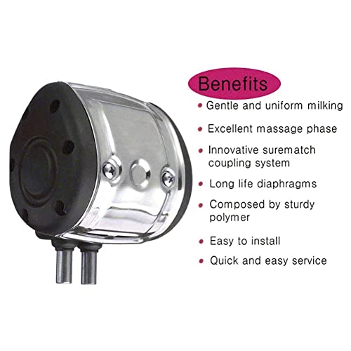 OVNSHVN L80 Pneumatischer Pulsator für Kuhmelkmaschine Melkmaschine Edelstahl Molkerei Melker 50-180 Ppm Einstellbare Geschwindigkeit