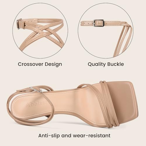 Platform Heels for Women Strappy Block Chunky High Heels Open Toe Ankle Strap Sandals3