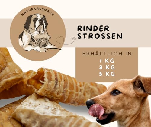 Warnick´s Tierfutterservice - Rinderstrossen/Luftröhre 2 x 1kg- Hundesnack - 12–15 cm Stücke – luftgetrocknet, geruchsarm & naturbelassen – Warnicks Kausnack zur Zahnpflege & Beschäftigung
