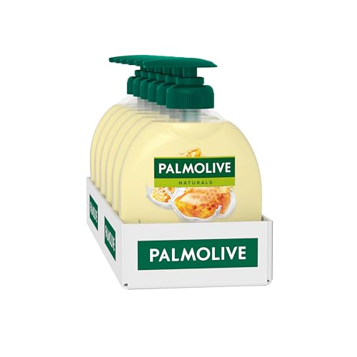 Palmolive Seife Naturals Honig & Milch 6x300ml - flüssige Handseife zur sanften Reinigung der Hände