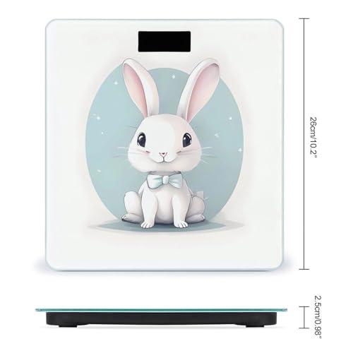 Báscula Digital de Baño con Diseño Conejo Blanco miniatura 2