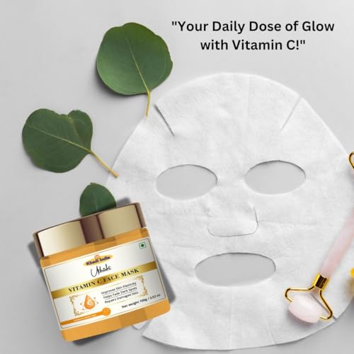 Image of Utkristh Khadi Vitamin C Face Mask 100 gm | Pure & Ayurvedic | For Pigmentation & Dark Spots | Brightens & Even Out Skin Tone for Glowing Skin | All Skin Types | Face Mask for Men & Women