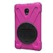 KIQ Galaxy Tab A 8.0 (2017) Case, [Tab A2 S, T380 T385] Shockproof Heavy Duty Impact Drop Protection Cover, Stand, Hand Strap for Samsung Galaxy Tab A A2s 8-inch SM-T380 SM-T385 (Shield Hot Pink)