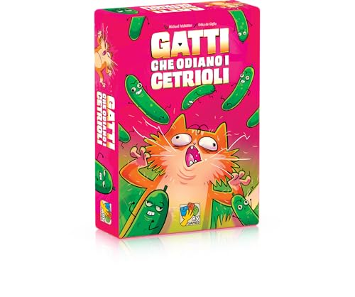 Gatos Que odian los pepinos - Juego de Cartas para Adultos y niños a Partir de 8 años - 3-6 Jugadores - Duración 20 min - Edición Italiana