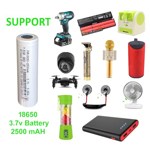 Image of Rechargeable Batteries Winway 3.7 Volt 2500 Mah Lithium-Ion Batteries Li-Ion Batteries Rechargeable Battery Light, Bluetooth Speaker, Trimmer, Battery Student Project (4, Pack of 4)