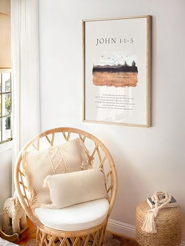 In The Beginning Was The Word Scripture Print, John 1:1-5, Bible Verse Wall Art Word Was God Boho Scripture Art Christian Home Decor In Beginning Print John 1:1-5