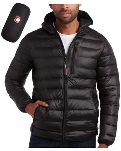 Image of CANADA WEATHER GEAR Mens' Puffer Jacket - Lightweight Packable Bubble Coat, Water Resistant Outerwear Jackets for Men (M-XXL)