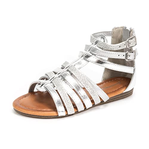 Image of FUNKYMONKEY Girls Gladiator Strap Sandals Flat Thong Cross Strappy Sandals