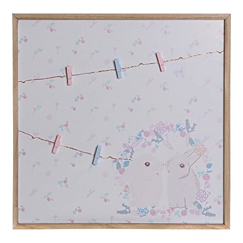 Cuadro Portafotos Con Pinzas Dkd Home Decor Madera De Paulonia (40 X 40 X 3 Cm)
