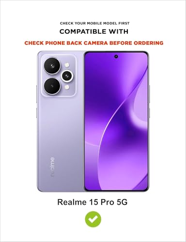 Image of AIBEX Compatible for Realme 15 5G / Realme 15 Pro 5G Mobile Back Case Cover, Crystal-Clear Shockproof Bumper with Camera Guard |(TPU+PC) | Anti-Yellow, Slim Transparent - Black