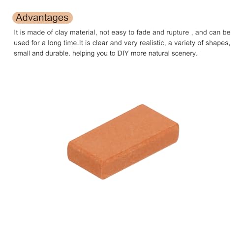 QUARKZMAN Miniatur Ziegelstein Modellbau Set aus Ton für Modellbau, Puppenhäuser, Gärten, rot, 200 Stück, Maßstab 1/16, 12x6x3mm/0.47x0.24x0.12
