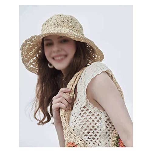 Chapeau de soleil en crochet haut de gamme pour femme bob d'été élégant et pliable