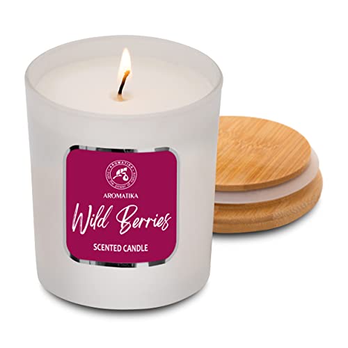 Scented Candle Wild berries - Aromatherapy Candle - Soywax Candle - Up to 45 Hours Burn Time - Glass Candle Gift - Home Scented Candles - Luxury and Sensual Soy Wax Candle 200g