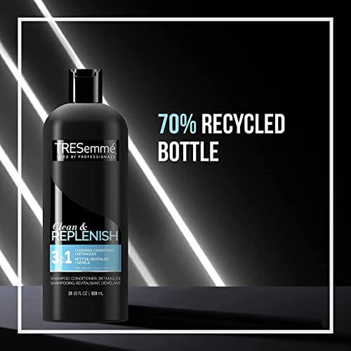 Image of TRESemme 3 in 1 Clean & Replenish Shampoo +Conditioner + Detangle 828 ml (28 oz), Packaging May Vary