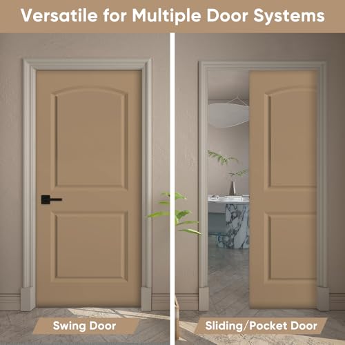 Image of BARNSMITH 36x80 in Raised 2-Panel Arch Top White Primed Interior Door Panel
