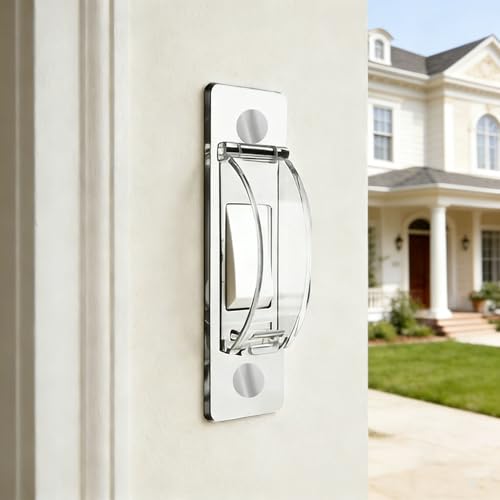 Image of ZEFTV 2 Pack Toggle Light Switch Cover Guard Child Proof Wall Light Switch Lock Protects Your Lights from being Accidentally Turned On or Off by Children and Adults, Clear
