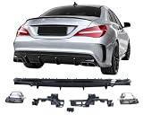 Diffusore posteriore adatto per Mercedes CLA C117 W117 2013-2019 nero lucido con terminali di scarico cromati
