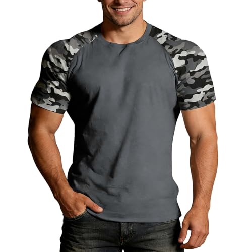 Tee militaire col V basique pour homme avec boutons aspect polo
