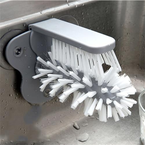 Image of Water Bottle Cleaning Brush Glass Cup Washer, Brush-Up Glass Brush with Suction Cup /Beer Cup, Bar Kitchen Sink Home Tools