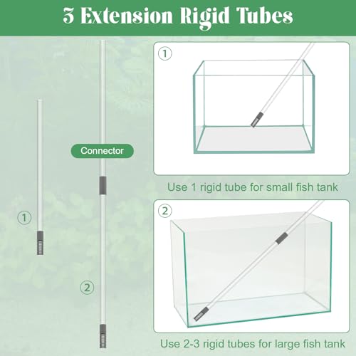 Image of Aquarium Vacuum Gravel Cleaner Kit, Aquarium Siphon Vacuum Cleaner for Gravel and Sand Fish Tank Cleaning Kit with Dual Tubes and Fish Net for Water Changer