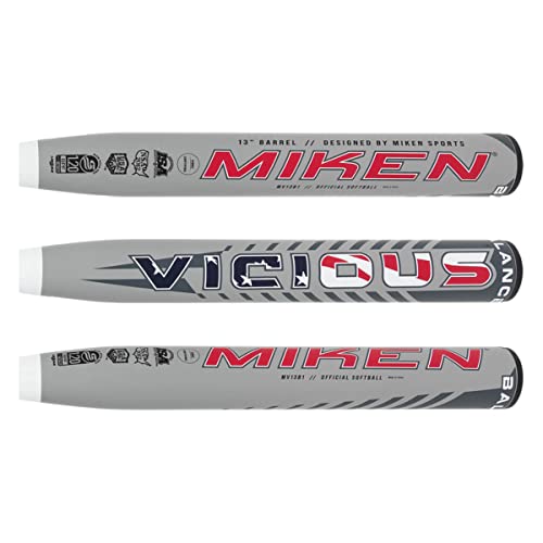 Miken Vicious 13" Balanced Dual Stamp Slow Pitch Softball Bat: MV13B1 34" 26 oz.