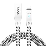 HOCO U11 Zinc Charging Cable Intelligent Power Off for Phone XS MAX XR X 8 8 Plus 7 7 Plus 6s 6s Plus (Silver)