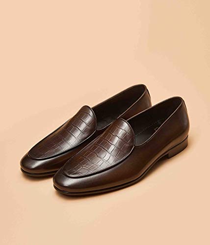 Image of GIFENNSE Men's Dress Shoes Slip-On Loafers Leather Formal Shoes